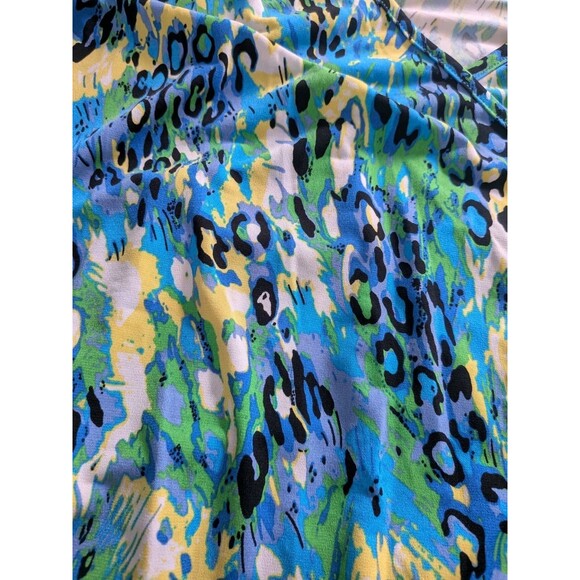 Just My Size Top Women 2X Blouse Surplice V-neck Multicolor Stretch Animal Print - Picture 4 of 14